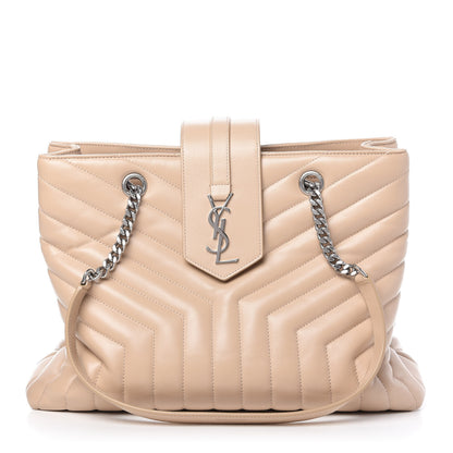 Saint Laurent Calfskin Y Quilted Monogram Large Loulou Shopper Nude Powder 1 of 9