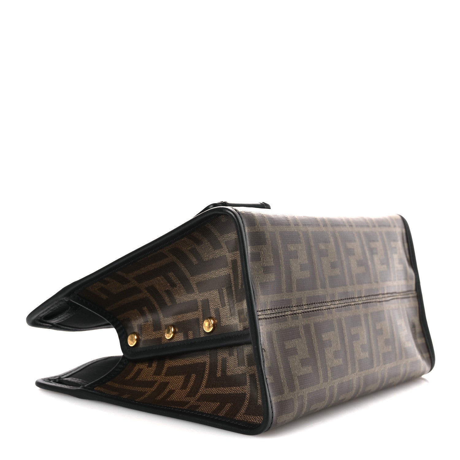 Fendi Glazed Fabric Vitello Century FF 1974 Stamp Patch Mini