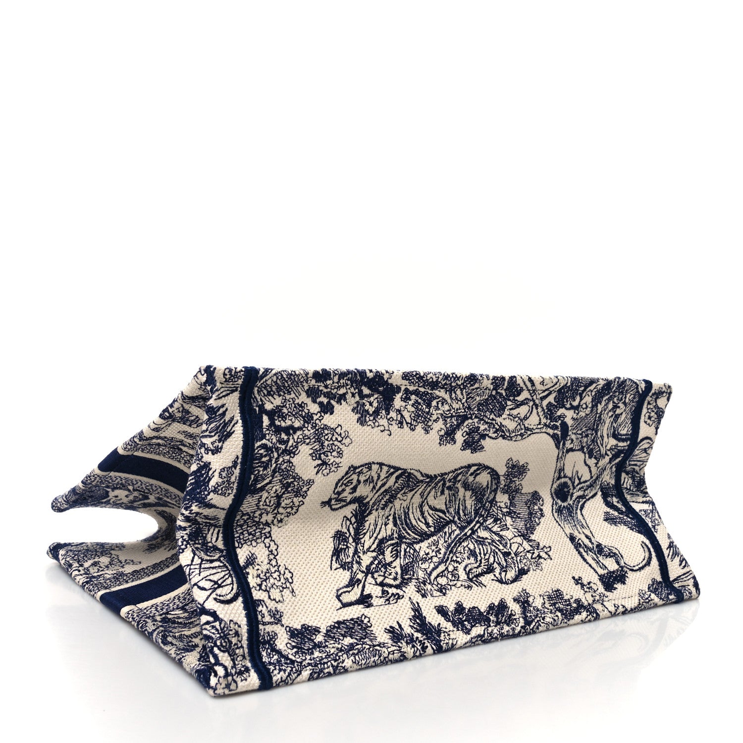 Christian Dior Canvas Embroidered Medium Dioriviera Toile De Jouy Book Tote Blue 4 of 14