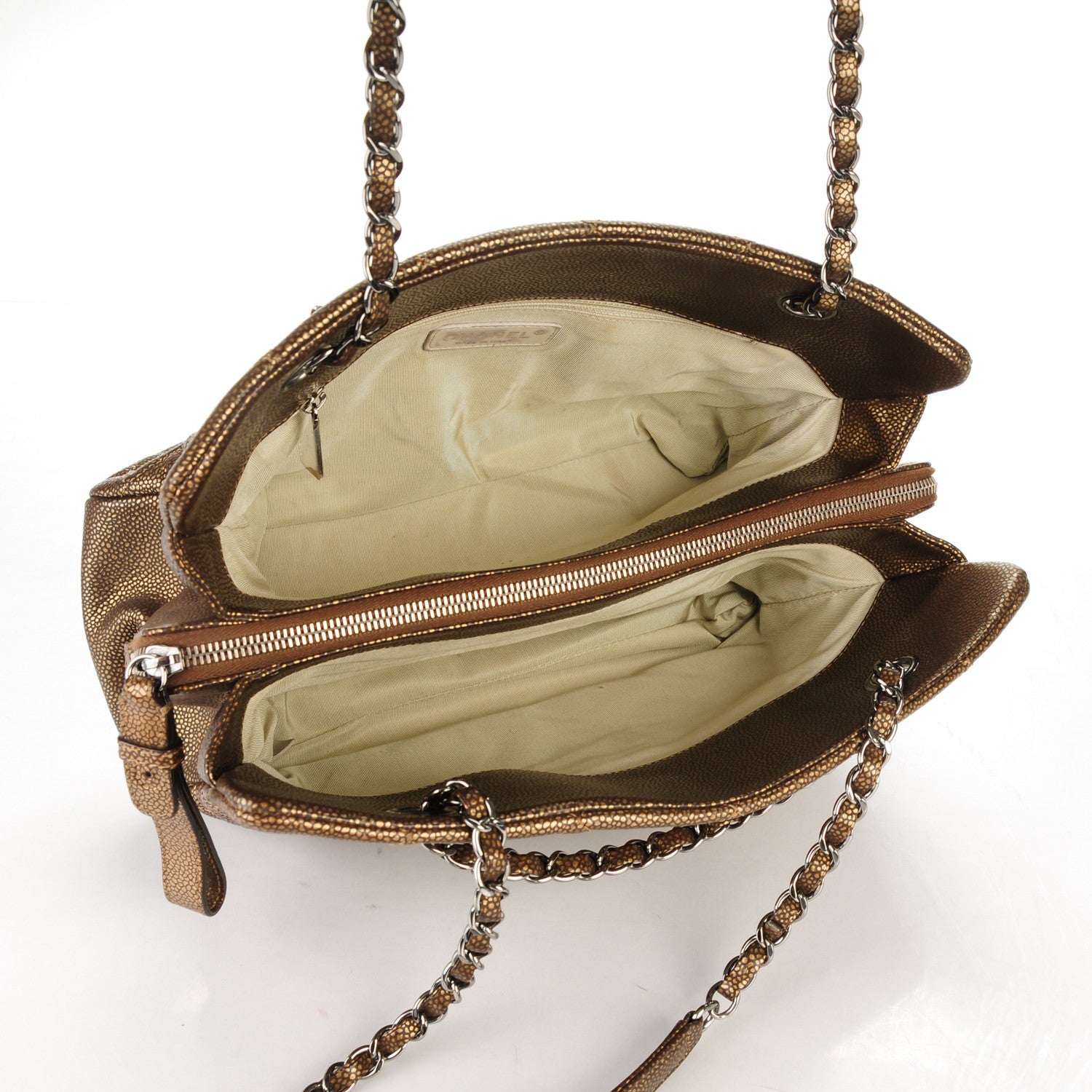 Chanel Caviar Timeless CC Shopping Tote Bronze 5 of 8