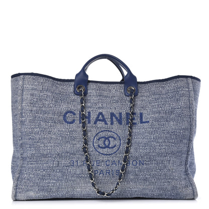 Chanel Canvas Extra Large Deauville Tote Blue 1 of 10