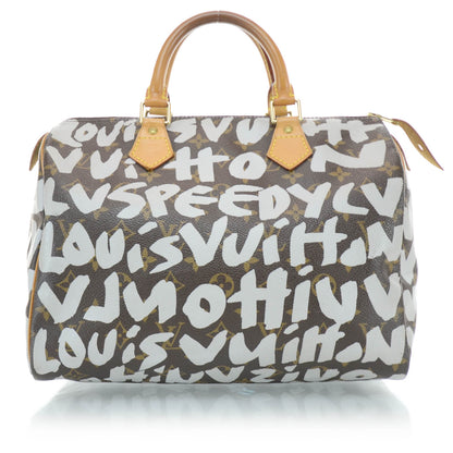 Louis Vuitton Monogram Graffiti Speedy 30 Silver 1 of 10