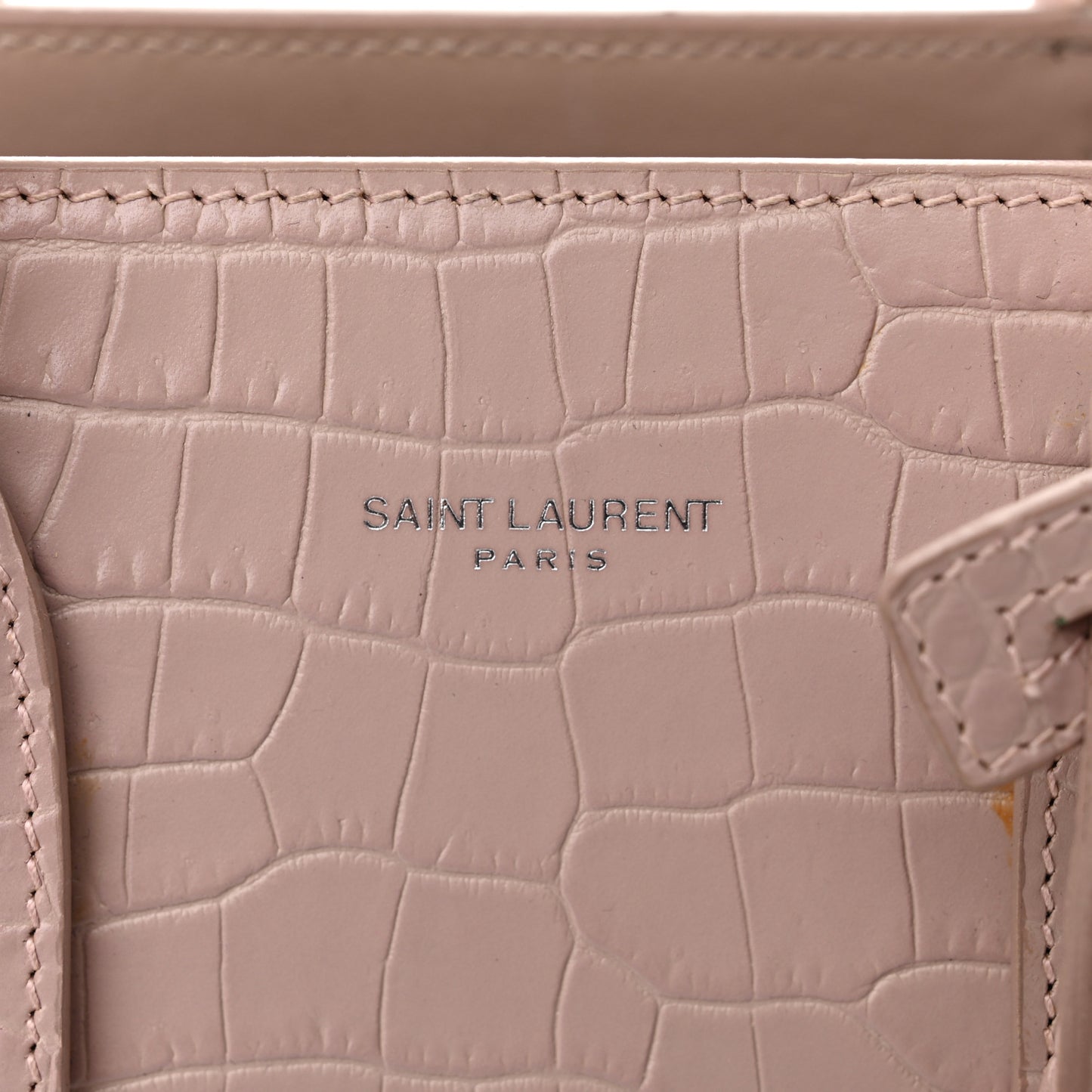 Calfskin Crocodile Embossed Baby Sac De Jour Rose Antic