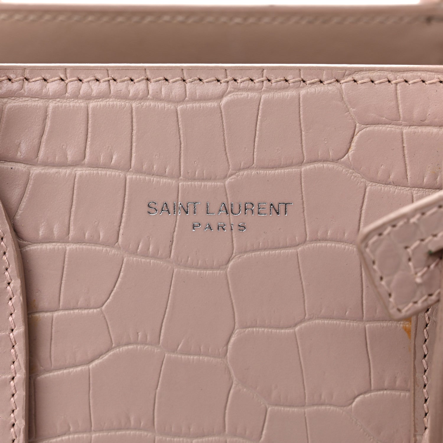 Saint Laurent Calfskin Crocodile Embossed Baby Sac De Jour Rose Antic 7 of 18