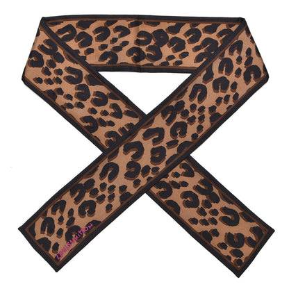 Louis Vuitton Silk Leopard Bandeau Scarf Marron 1 of 3