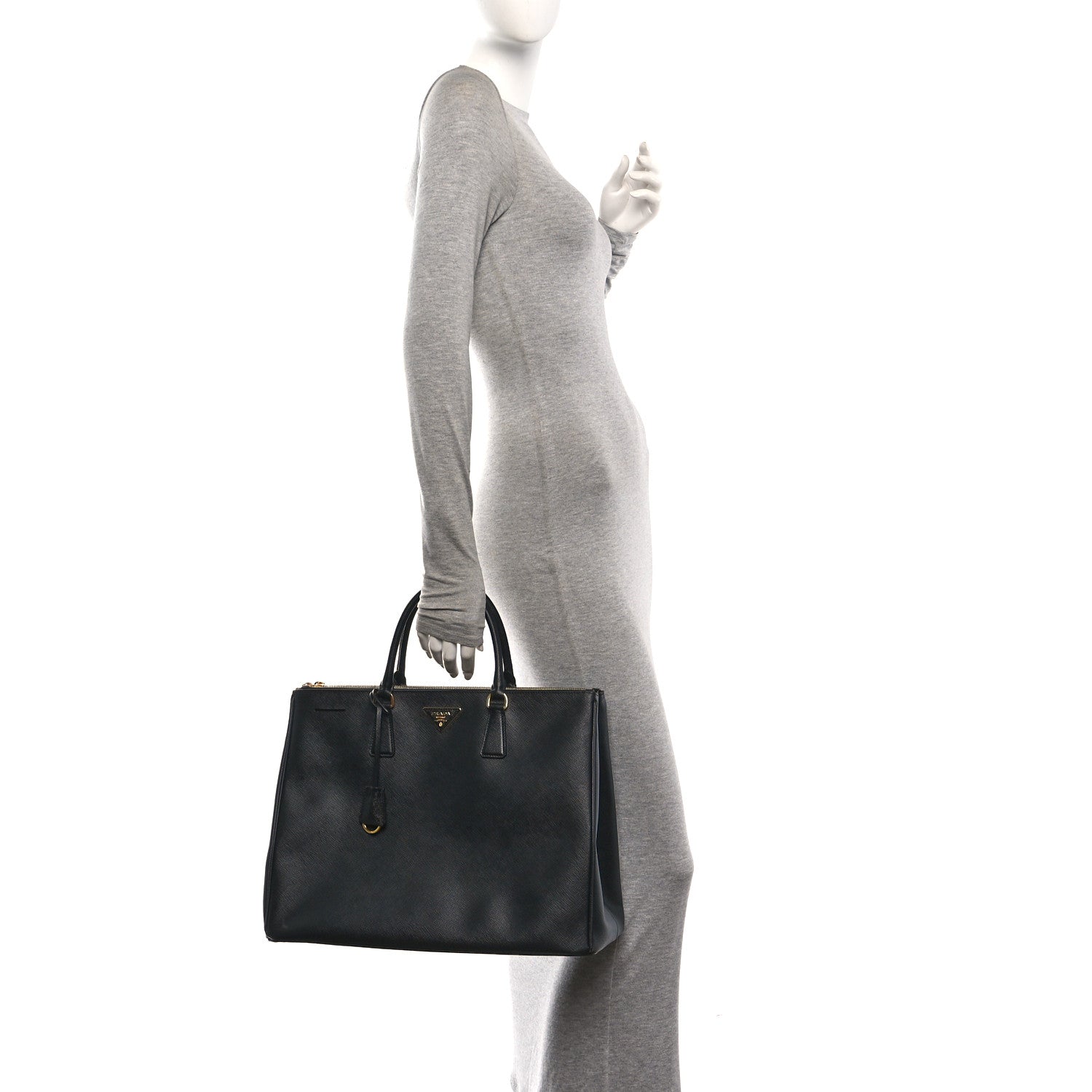 Prada affiano Lux Extra Large Galleria Double Zip Tote Black 2 of 14