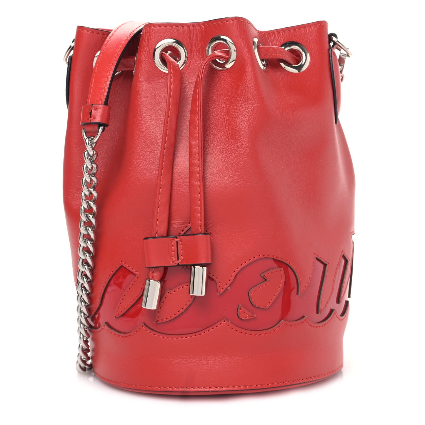 Calfskin Marie Jane Bucket Red