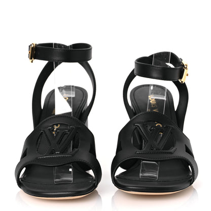 Louis Vuitton Calfskin LV Isola Sandals 39 Black 3 of 10