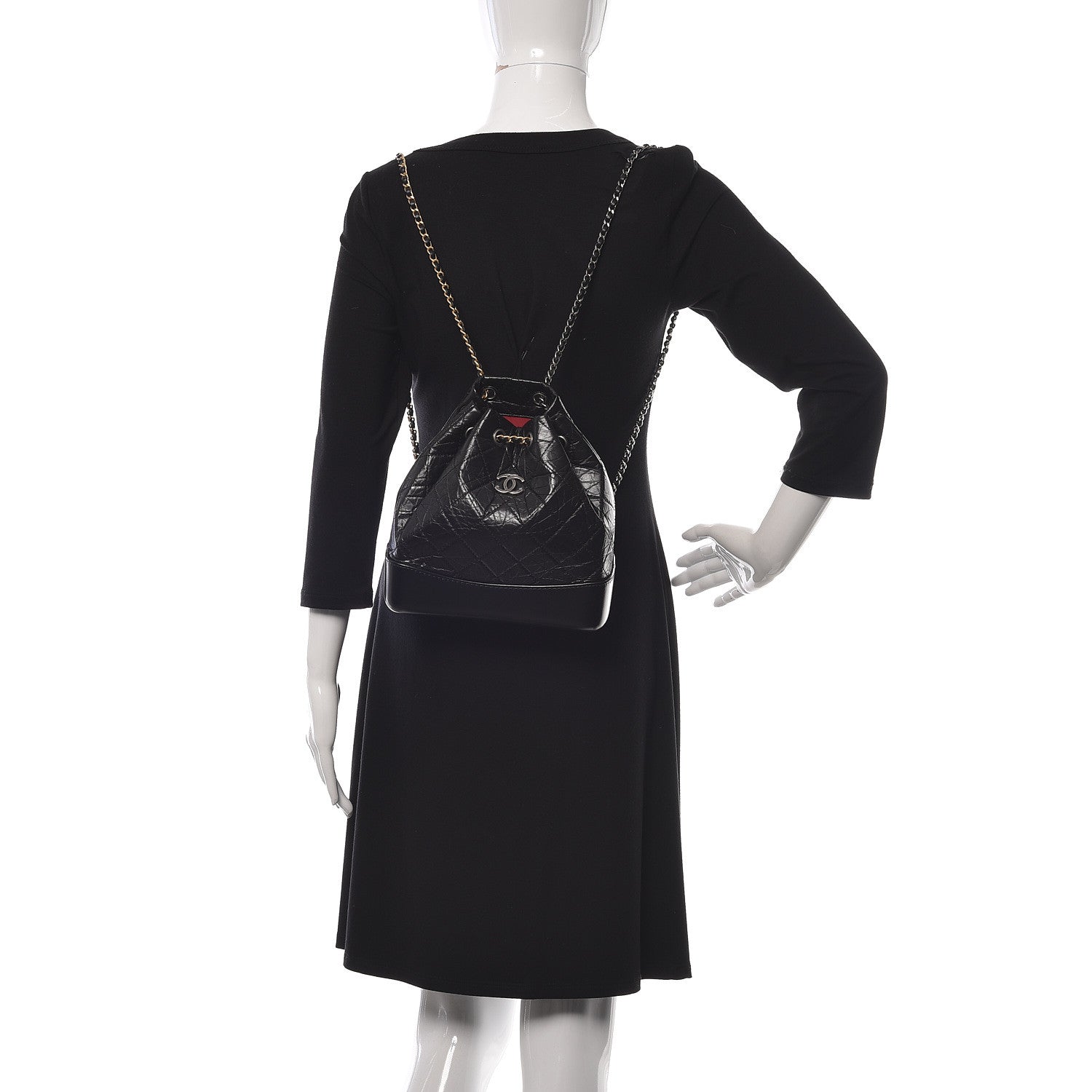 Chanel Aged Calfskin Quilted Small Gabrielle Backpack Black 2 of 11