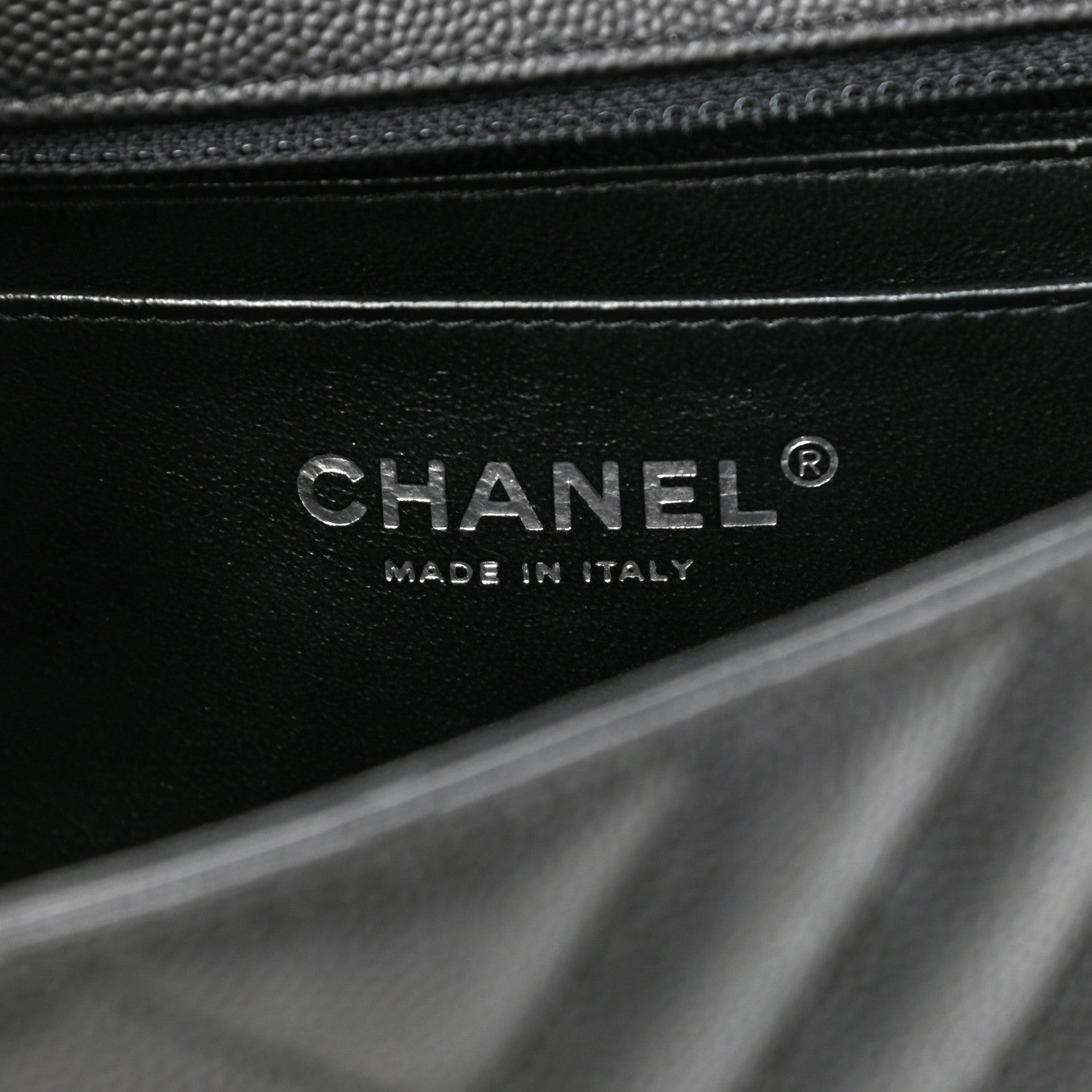 Chanel Caviar Chevron Quilted Mini Rectangular Flap Black 6 of 10