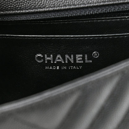 Chanel Caviar Chevron Quilted Mini Rectangular Flap Black 6 of 10
