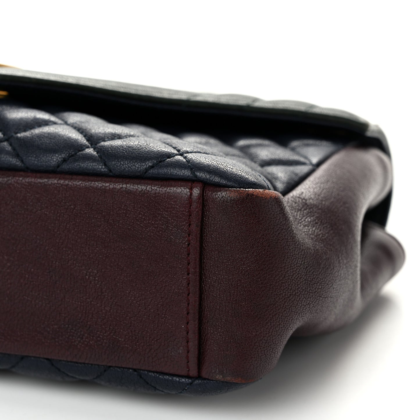 Sheepskin Tri-Color Tri-Quilt Monogram Medium College Bag