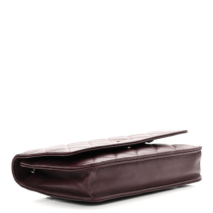 Chanel Lambskin Quilted Wallet On Chain WOC Burgundy 4 of 12