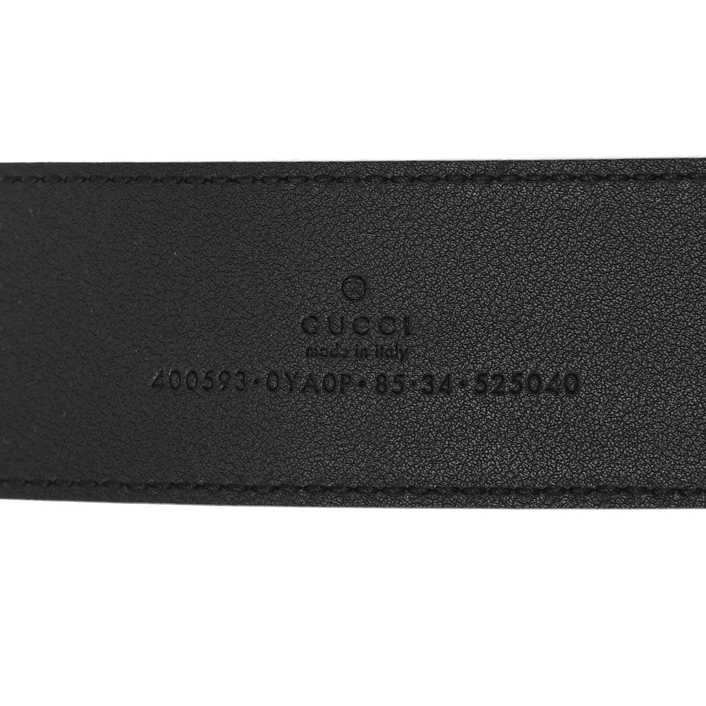 Plutone Calfskin Palladium Double G 40mm Belt 85 34 Black
