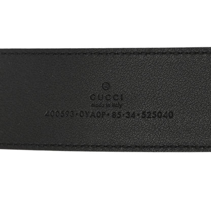 Gucci Plutone Calfskin Palladium Double G 40mm Belt 85 34 Black 3 of 9