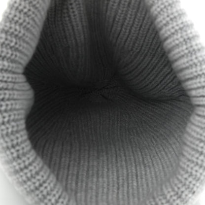 Chanel Wool Cashmere CC Beanie Hat Light Grey Fuchsia 4 of 5