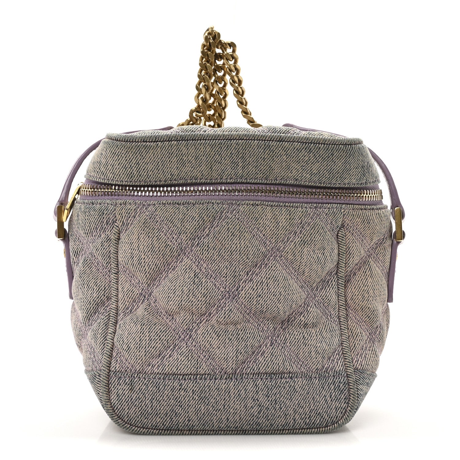 Saint Laurent Denim Quilted 80's Vanity Bag Bleached Lilac 1 of 10