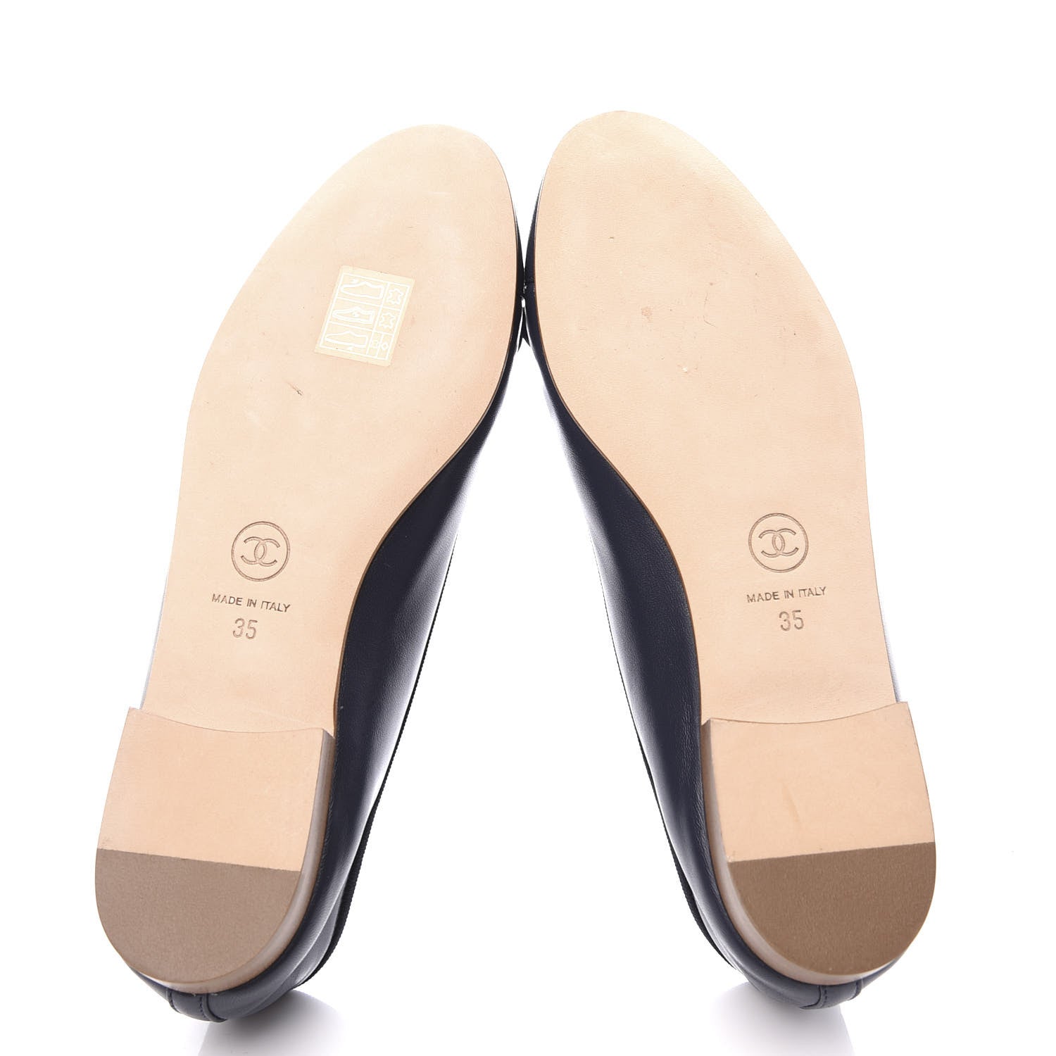 Chanel Lambskin CC Cap Toe Ballerina Flats 35 Navy 6 of 10
