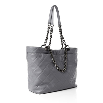 Chanel Lambskin Quilted Shopping Tote Grey 3 of 11