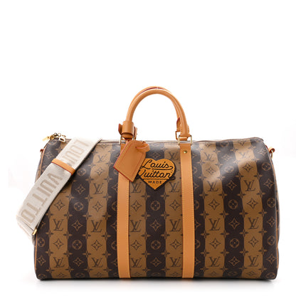 Louis Vuitton X NIGO Reverse Monogram Stripe Keepall Bandouliere 50 Brown 1 of 8