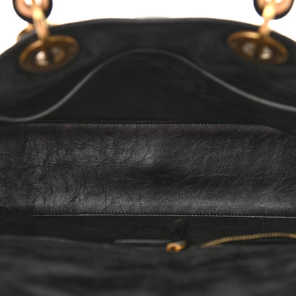Christian Dior Crinkled Patent Cannage Large Lady Dior Black 5 of 9