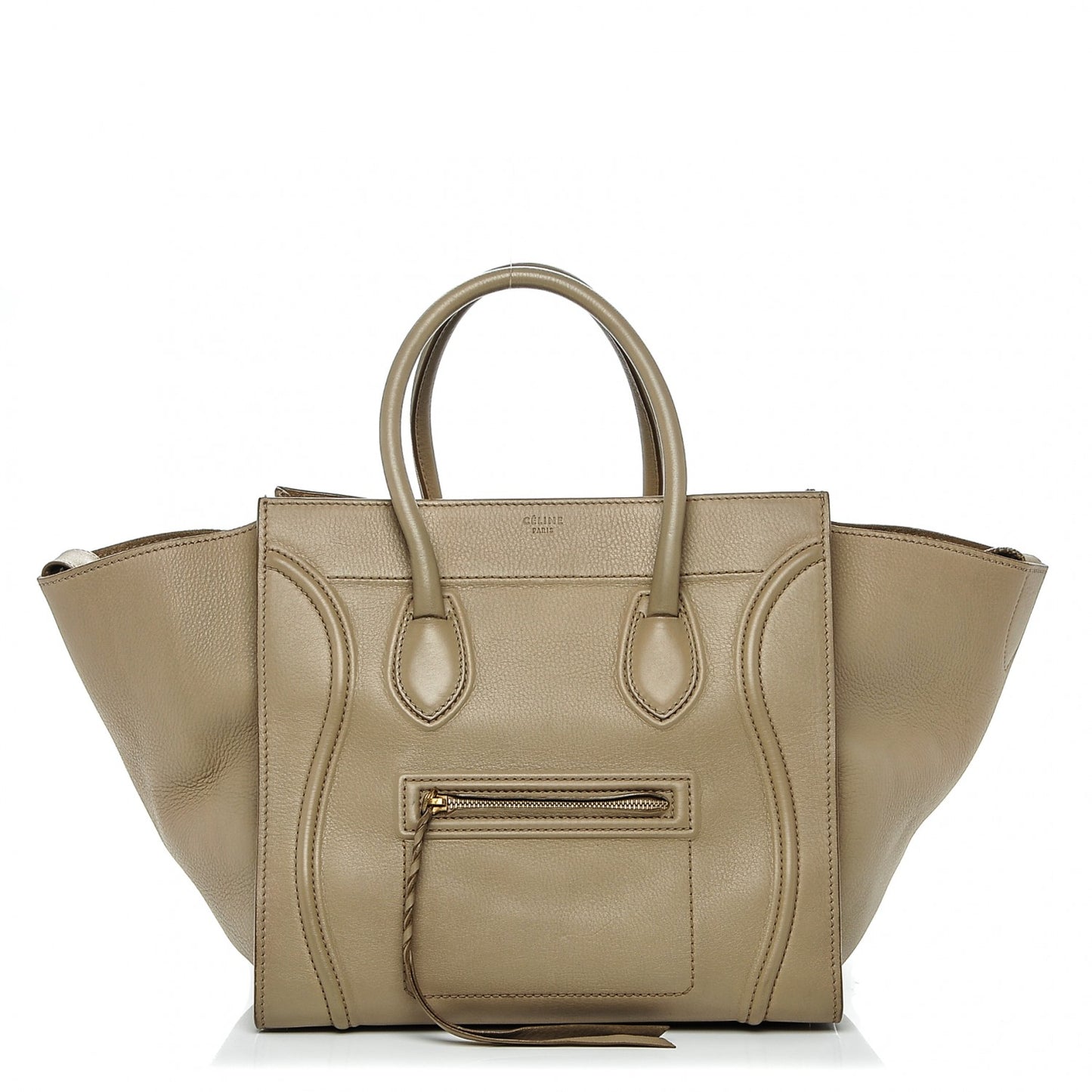 Supple Calfskin Medium Phantom Luggage Beige