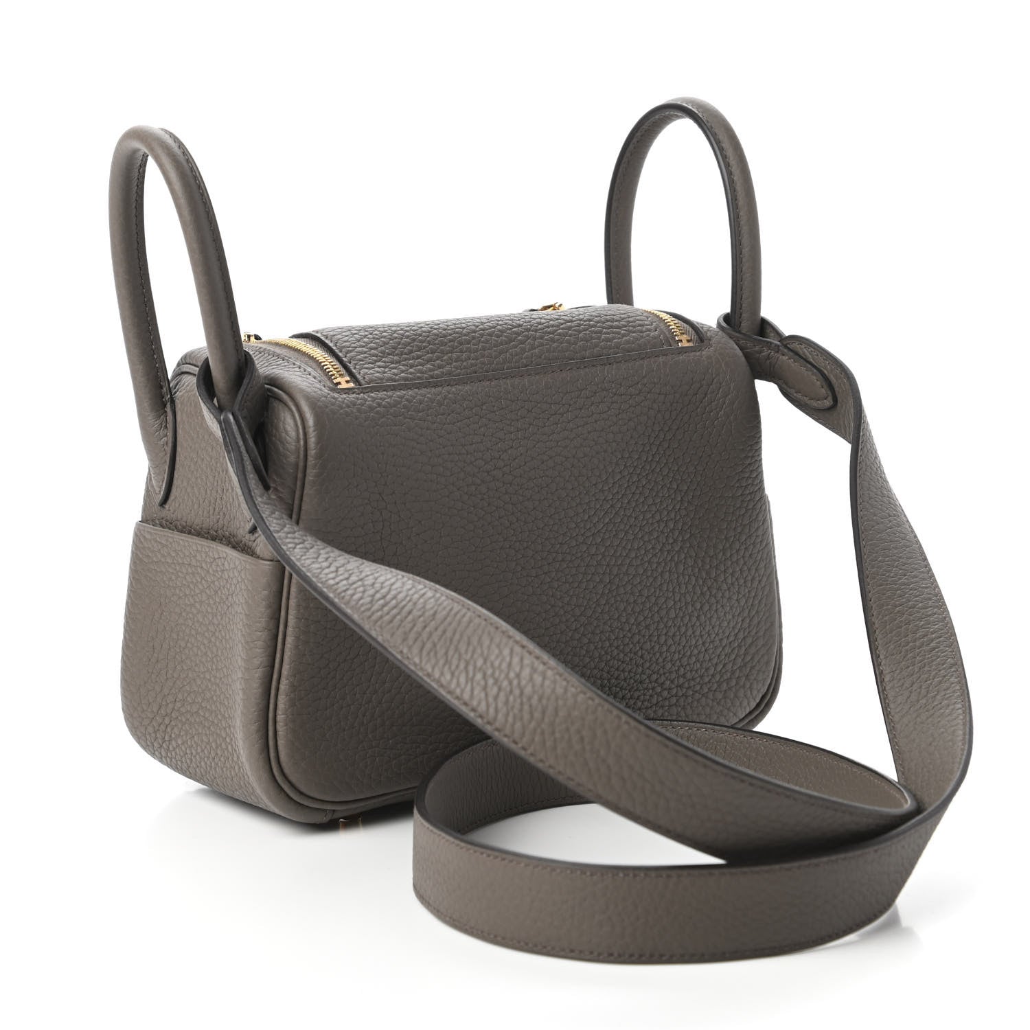 Hermes Taurillon Clemence Mini Lindy 20 Etain 3 of 11