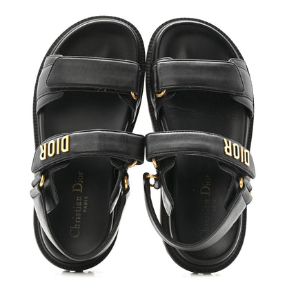 Christian Dior Lambskin Dioract 10mm Sandals 36.5 Black 2 of 12