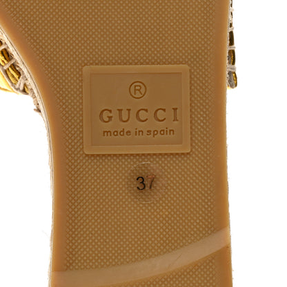 Gucci Metallic Nappa Matelasse GG Marmont Espadrille Slide Sandals 37 Oro 7 of 9