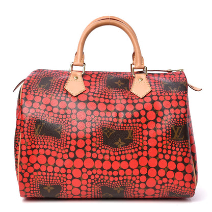 Louis Vuitton Monogram Kusama Town Speedy 30 Red 1 of 7