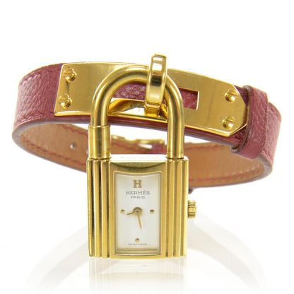 Hermes Stainless Steel Courchevel 20mm Kelly Cadena Quartz Watch Rouge 1 of 6