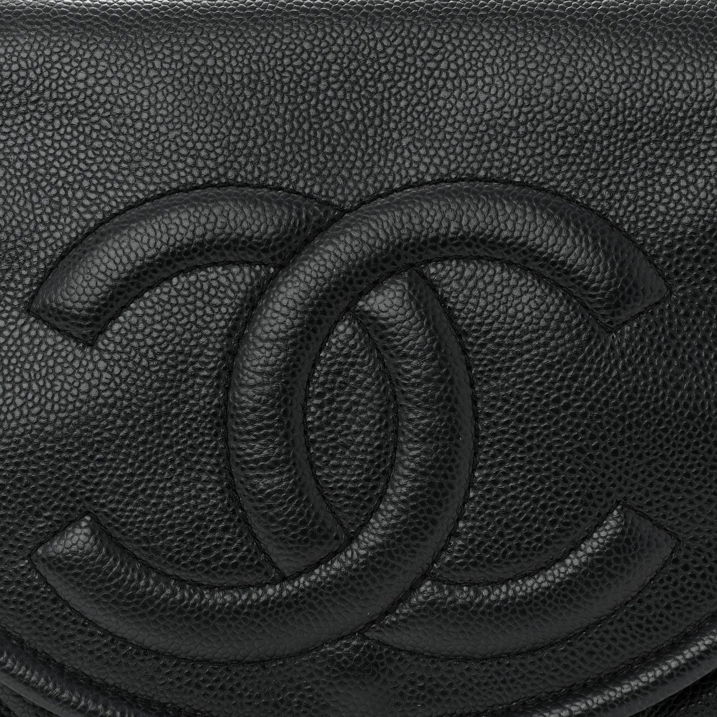 Caviar Half Moon Large Flap Black
