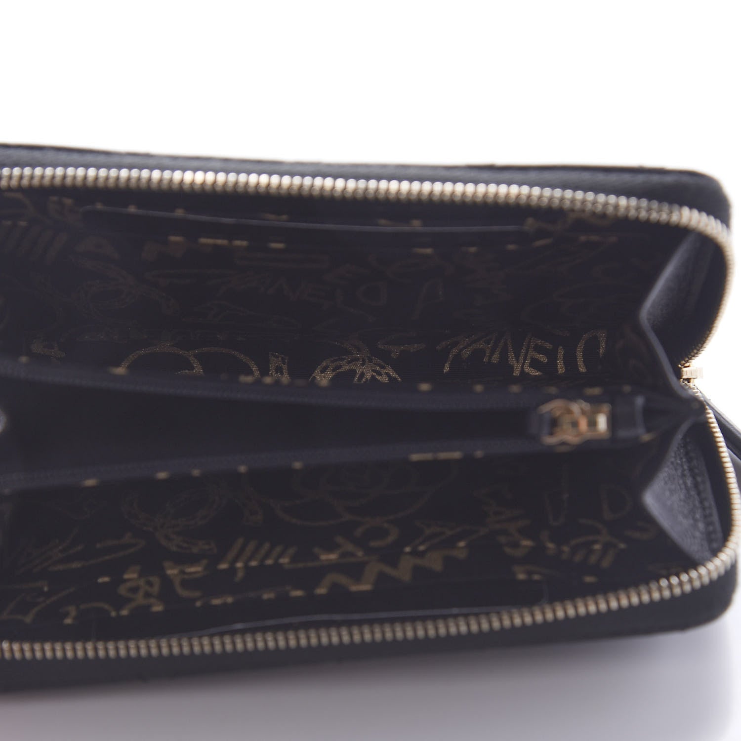 Chanel Lambskin Quilted Small Zip Around Wallet Black 5 of 8