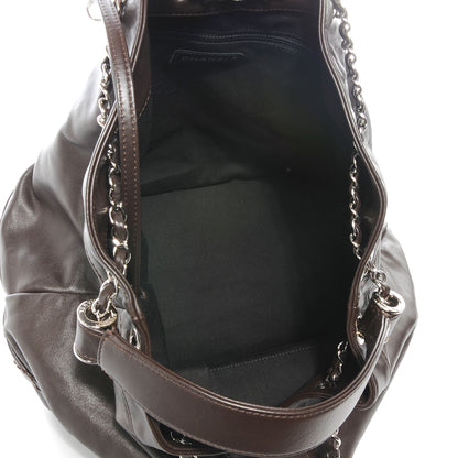 Chanel Calfskin Drawstring CC Bucket Bag Dark Brown 5 of 7