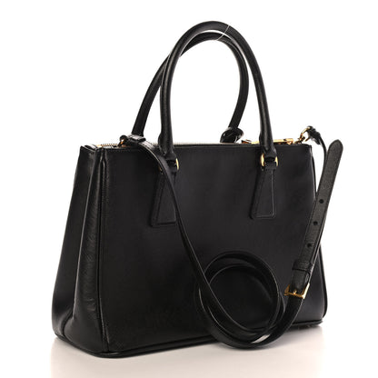 Prada Saffiano Small Galleria Double Zip Tote Black 2 of 9