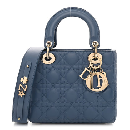 Christian Dior Lambskin Cannage Small My ABCDior Lady Dior Denim Blue 1 of 9