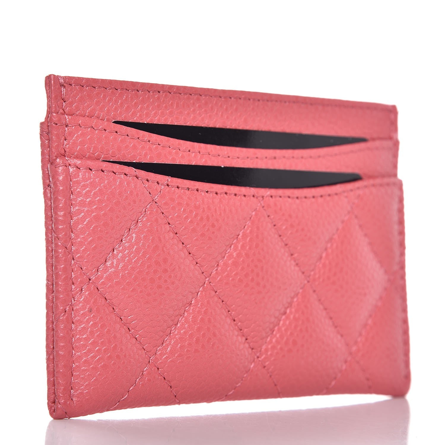 Chanel Caviar Quilted Card Holder Pink 3 of 9
