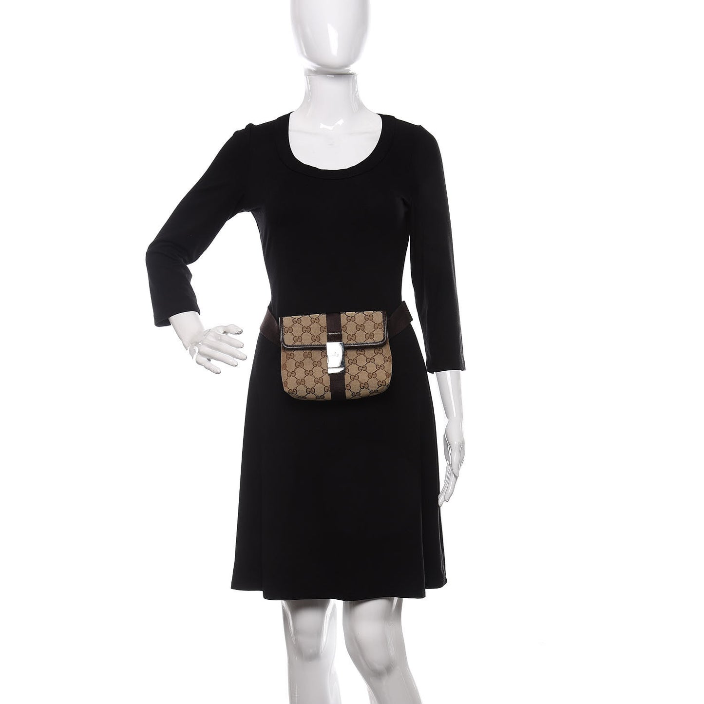 Monogram Waist Pouch Bag Dark Brown