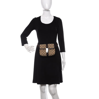 Gucci Monogram Waist Pouch Bag Dark Brown 2 of 9