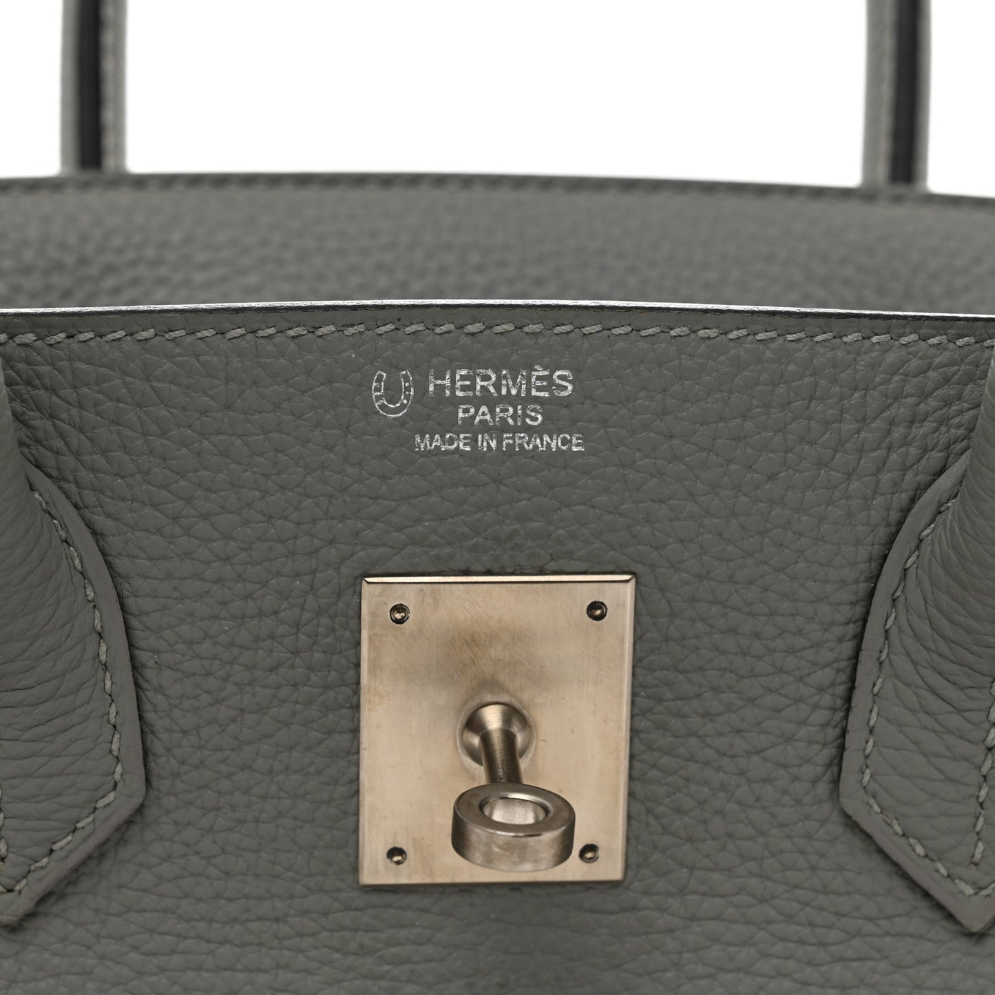 Togo Horseshoe Birkin 30 Gris Mouette Bleu Electrique