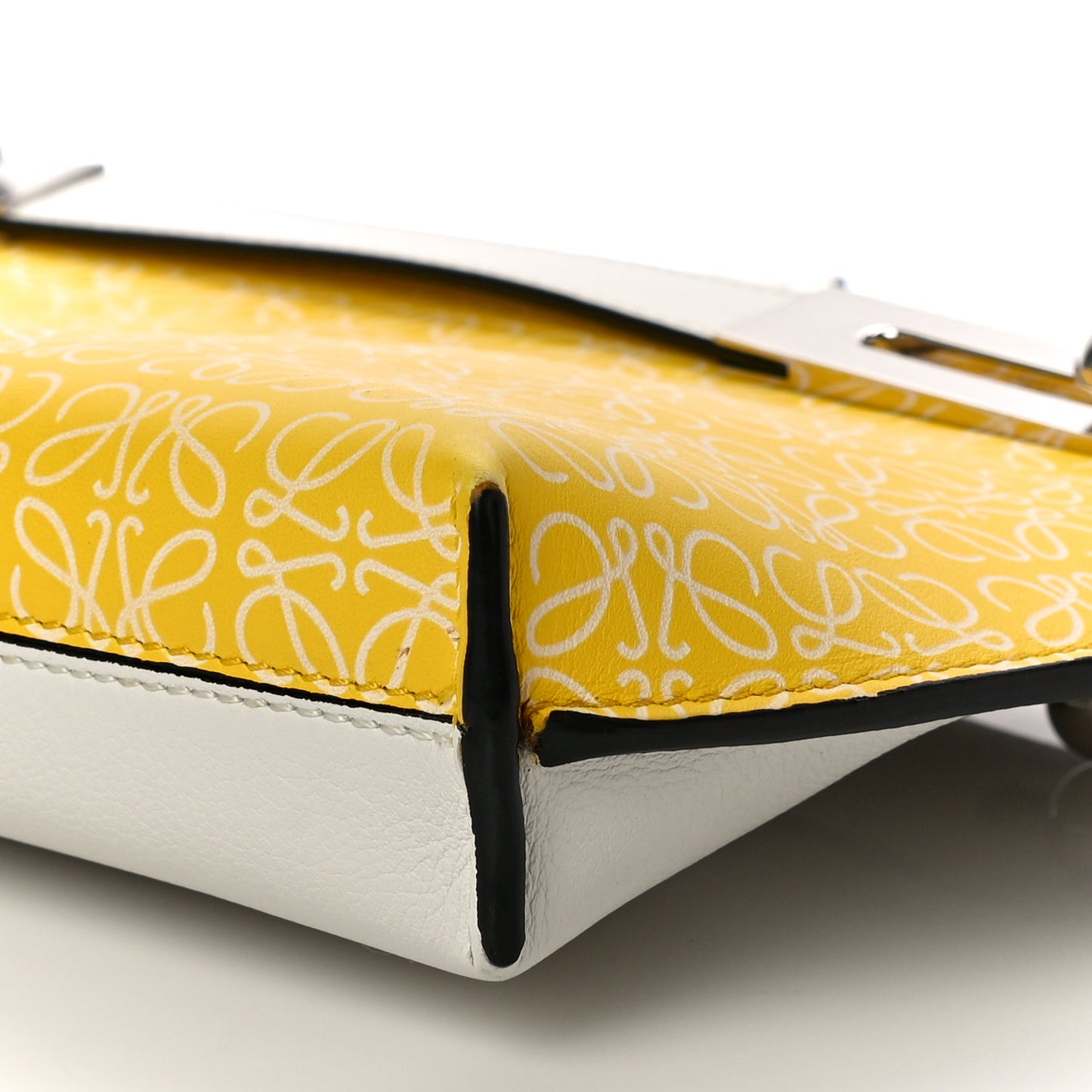 Engraved Calfskin Anagram Small Missy Bag Yellow White