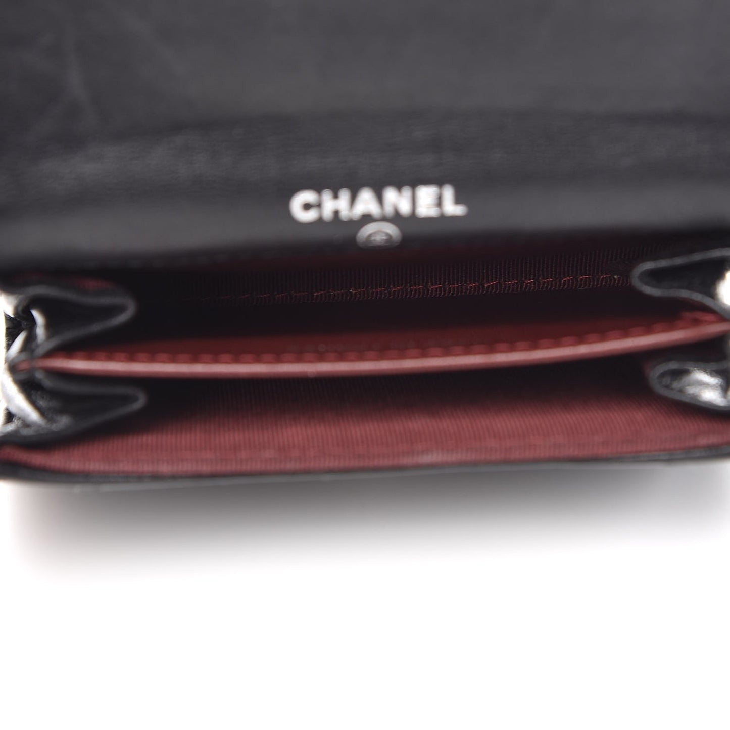 Lambskin Quilted Flap Card Holder Wallet Black