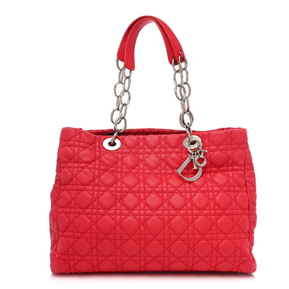 Christian Dior Lambskin Cannage Large Dior Soft Shopping Tote Red 1 of 16