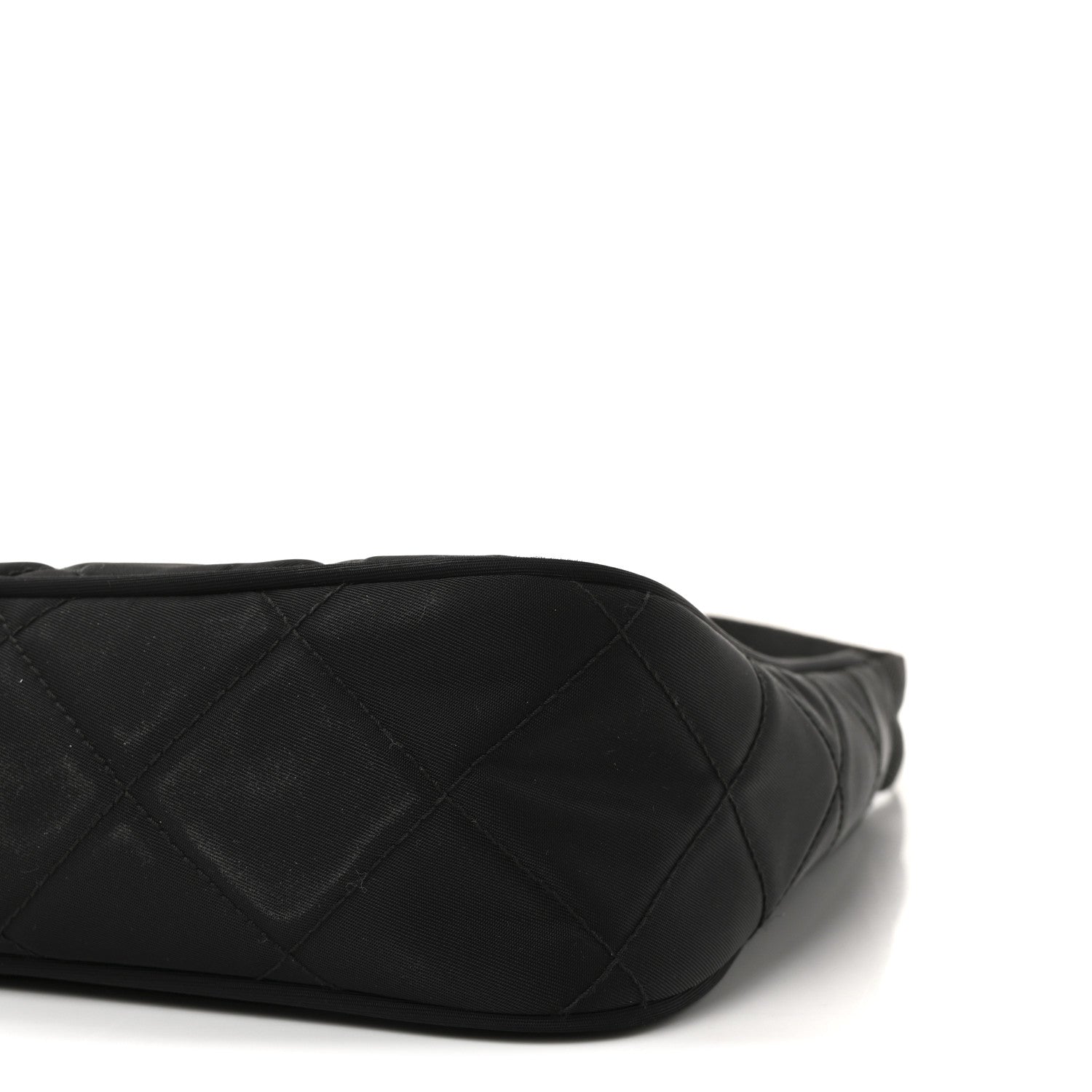 Prada Tessuto Nylon Stitched Shoulder Bag Black 9 of 9