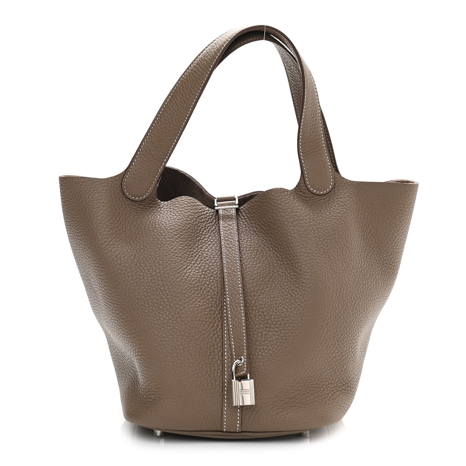 Hermes Taurillon Clemence Picotin Lock 22 MM Etoupe 1 of 10