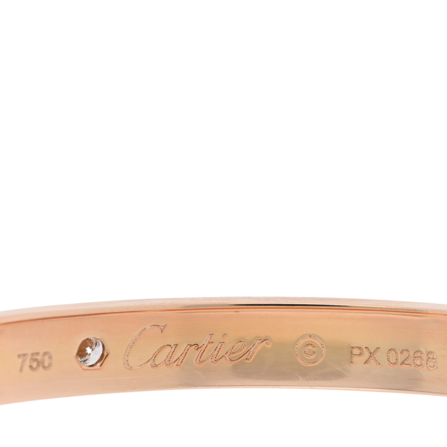 18K Pink Gold 4 Diamond LOVE Bracelet 16
