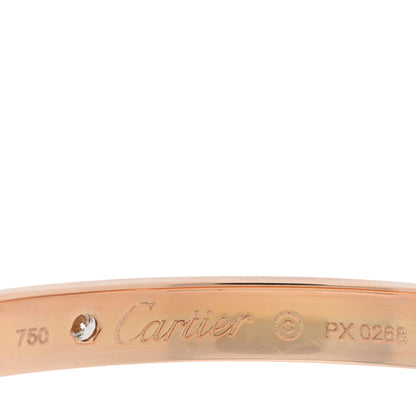 Cartier 18K Pink Gold 4 Diamond LOVE Bracelet 16 3 of 6