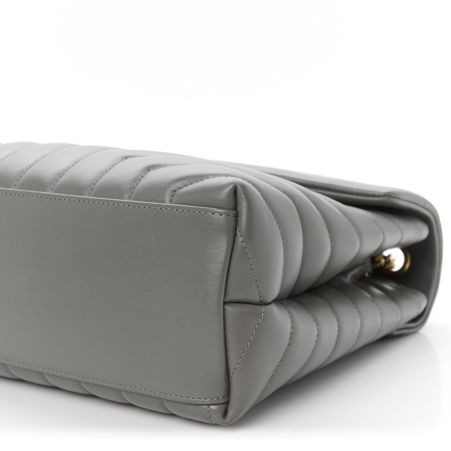 Calfskin Y Quilted Monogram Medium Loulou Chain Satchel Pebble