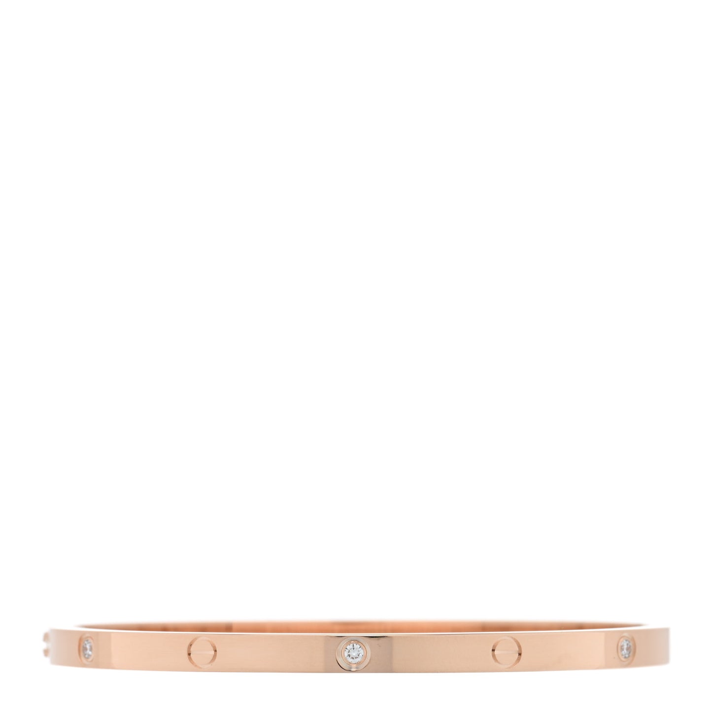 18K Pink Gold 6 Diamond Small LOVE Bracelet 16