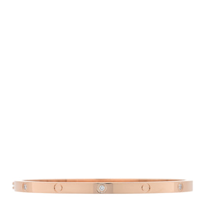 Cartier 18K Pink Gold 6 Diamond Small LOVE Bracelet 16 2 of 6